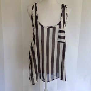 NWT Twelfth&Towne Black and White Striped Top